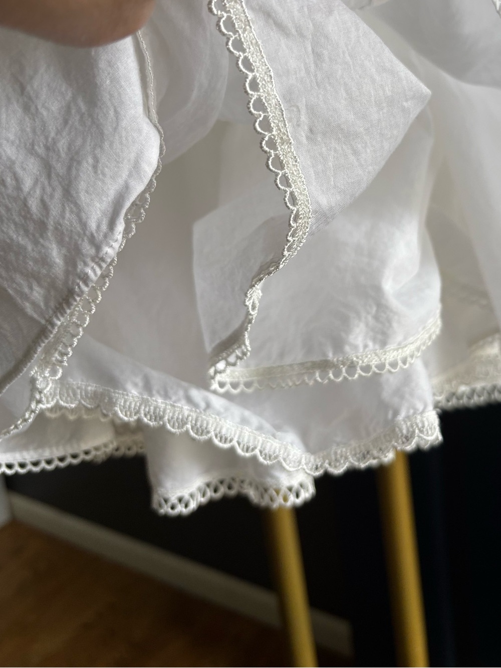 🐩 ODILLE Anthropologie Full Petticoat Midi Skirt 100% cotton, eyelet lace - Picture 4 of 15